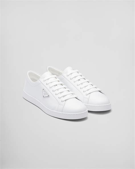 prada sneaker uomo bianche|prada leather sneakers.